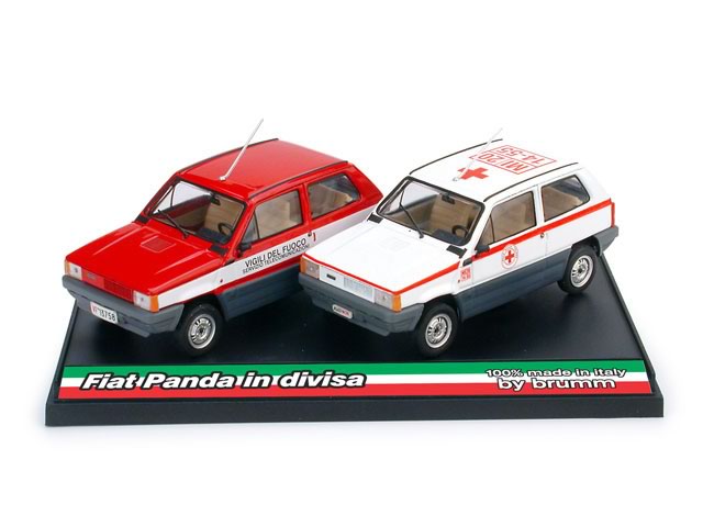 BRUMM Fiat Panda 45 1980 La Croix Rouge Ambulance 1:43 voiture miniature -  Juguetes Reciclados